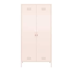 Bonanza Tall 2-Door Closed Metal Storage Locker Cabinet in Pale Pink