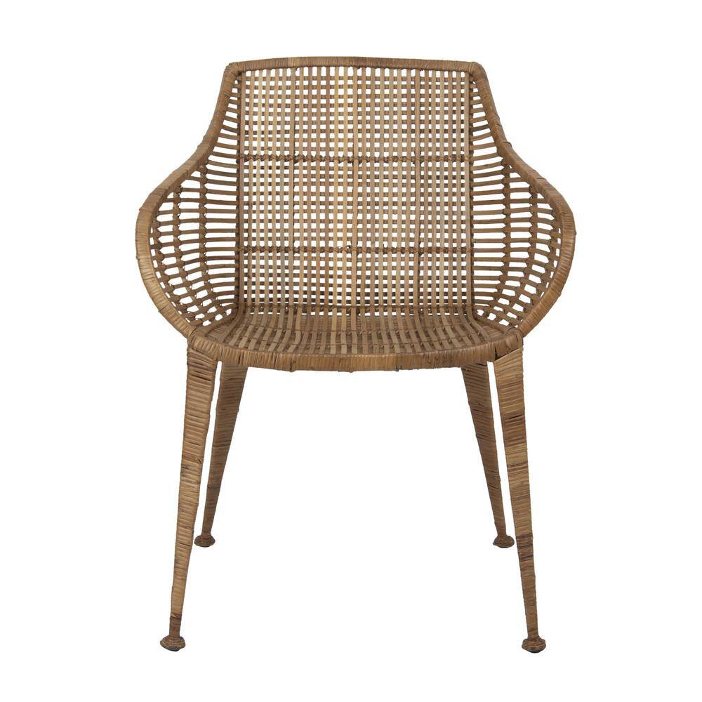 Sustainably Sourced White Metal Boho Accent Chair