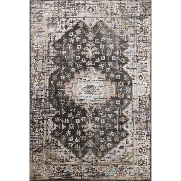 BASHIAN Ashland Charcoal 4 ft. x 6 ft. (3 ft. 6 in. x 5 ft. 6 in.) Geometric Transitional Accent Rug