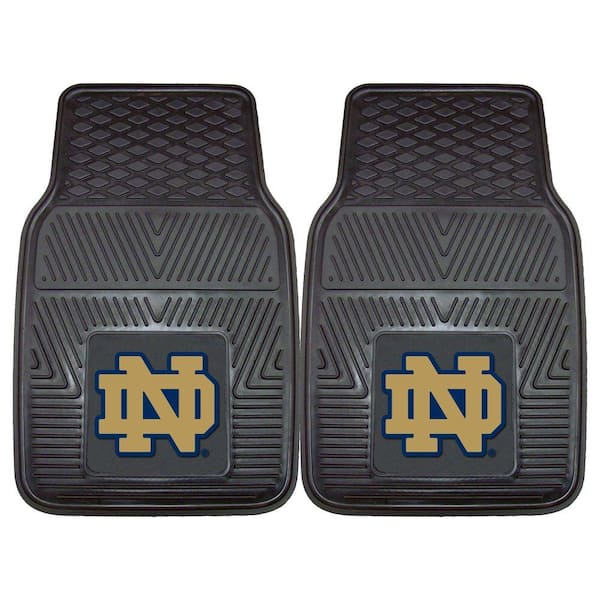 FANMATS NCAA Notre Dame Heavy Duty 2-Piece 18 in. x 27 in. Vinyl Car Mat
