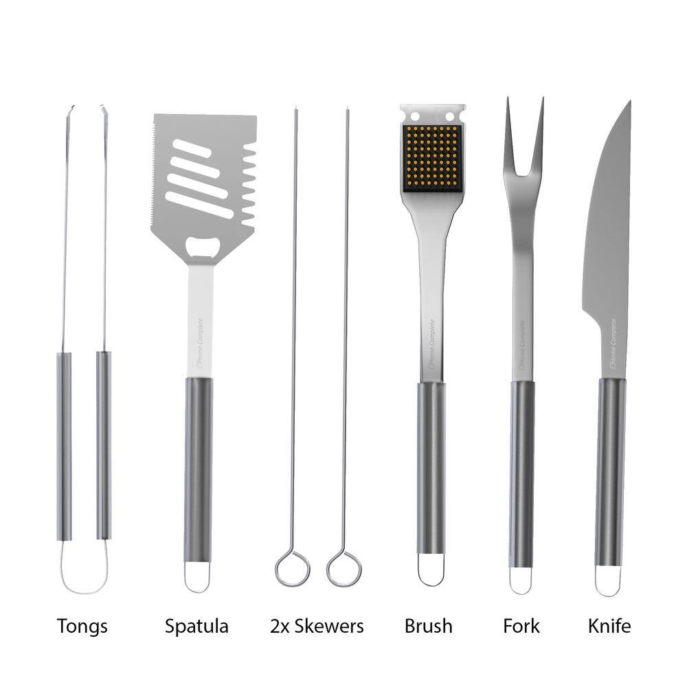 7-Piece Stainless Steel BBQ Grill Tool Set with Case