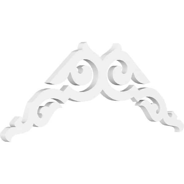 Ekena Millwork 1 in. x 36 in. x 15 in. (10/12) Pitch Rotherham Gable Pediment Architectural Grade PVC Moulding