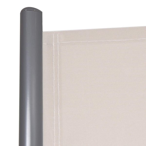 19.75 ft. L x 5.9 ft. H Beige Aluminum Water-Resistant Outdoor Patio Folding Privacy Divider Screen Fence Side Awning