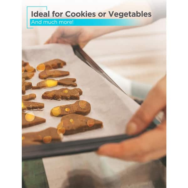 BLACK+DECKER 3-teiliges Backblech-Set Aus Karbonstahl – 33 Cm, 38,1 Cm, 43,2 Cm, Mit Keramik-Antihaftbeschichtung, Ofenfest Bis 230°C