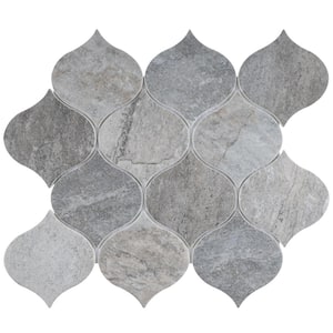 Ecoglassify Stone Gray 11.82 in. x 10.08 in. Arabesque Matte Glass Mosaic Tile (8.3 sq. ft./Case)