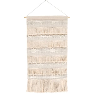 Divya 24 in. x 36 in. Ivory Wall Hanging