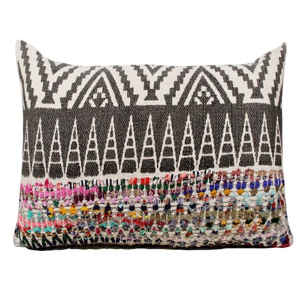Unbranded Lucia Bohemian Multicolored Geometric Hypoallergenic Polyester 14 in. x 36 in. Indoor Throw Pillow