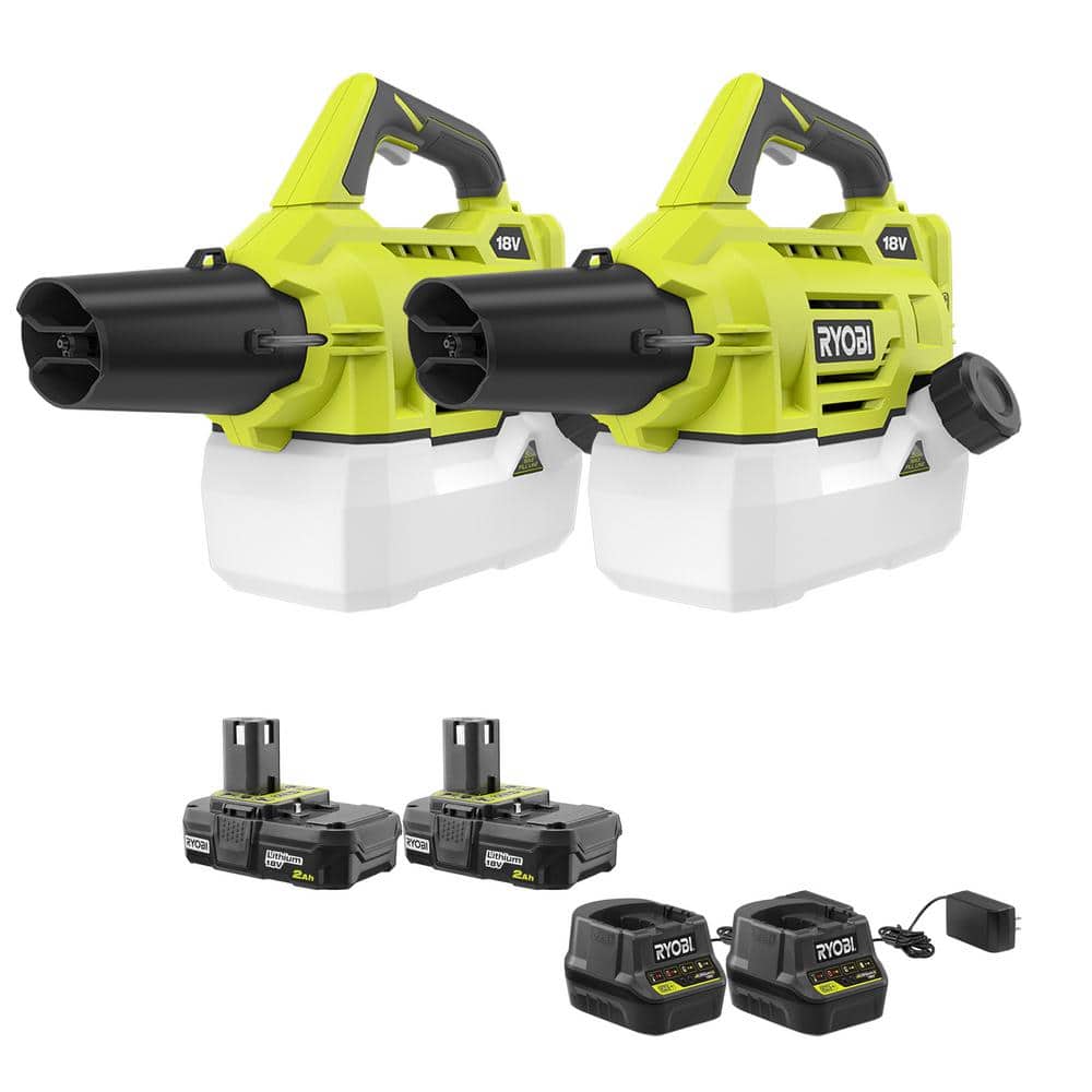 RYOBI ONE+ 18V Cordless Battery Fogger/Mister Combo Kit (2 Tools) with (2)  2.0 Ah Batteries and Charger P2850-2X The Home Depot