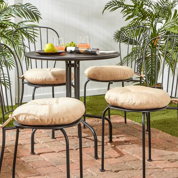 Solid Stone 15 in. Round Outdoor Seat Cushion (4-Pack)