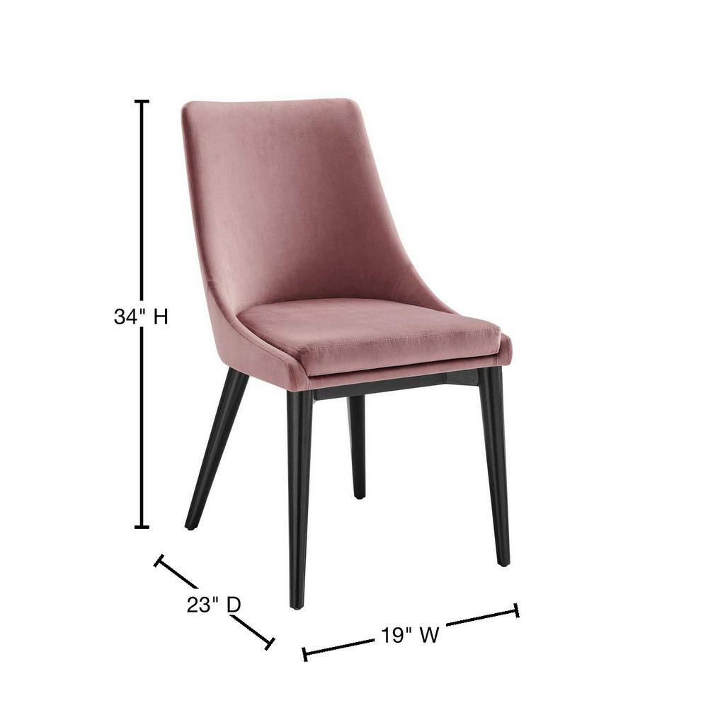 Dusty Rose Velvet Upholstered Side Chair with Wood & Metal Frame