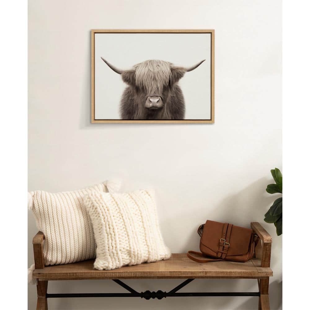 Hey Dude Highland Cow Framed Canvas Wall Art