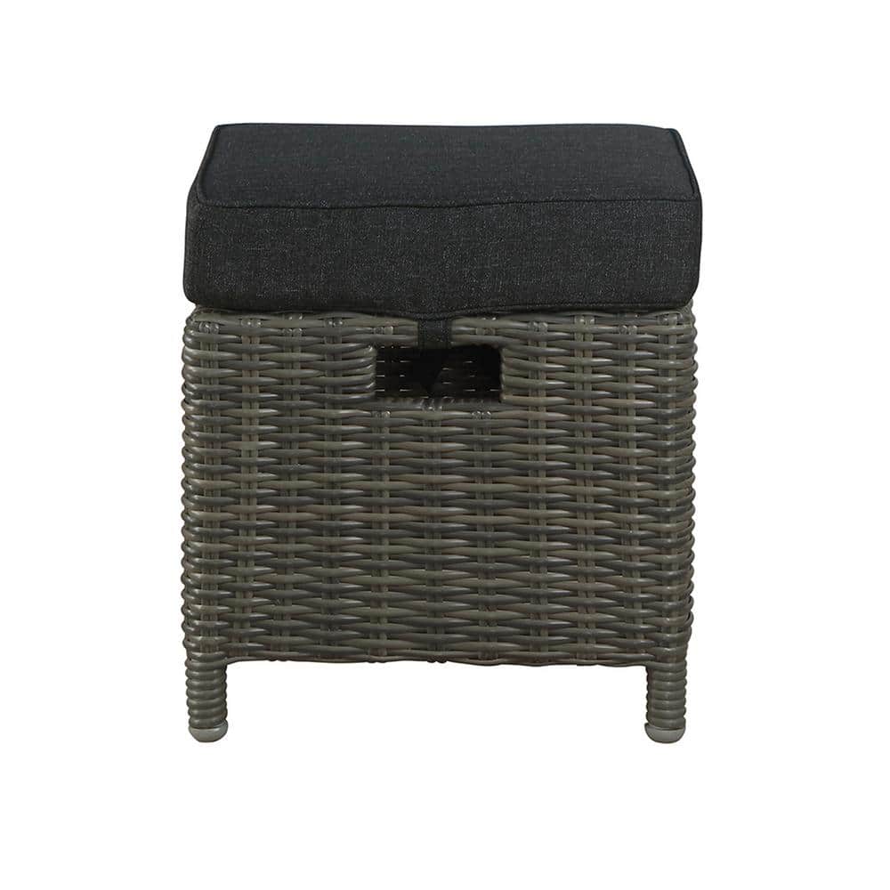 Asti Gray All-Weather Wicker Outdoor Recliner and Ottoman Set