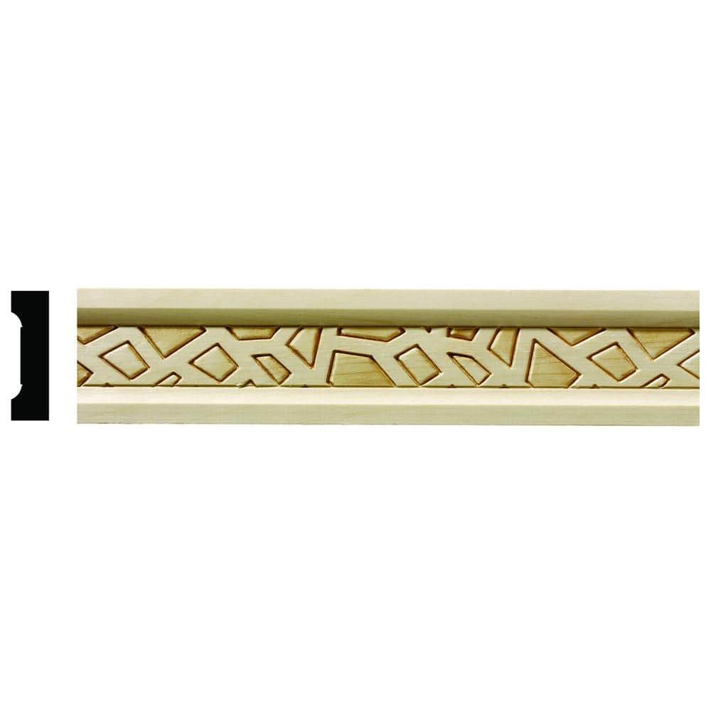 96'' Unfinished Hardwood Cracked Ice Chair Rail Moulding