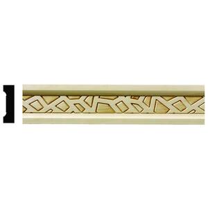 1626 1/2 in. x 1-3/4 in. x 6 in. Hardwood White Unfinished Cracked Ice Small Chair Rail Moulding Sample