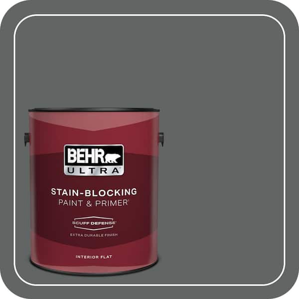 BEHR ULTRA 1 gal. #BXC-41 Charcoal Extra Durable Flat Interior Paint & Primer