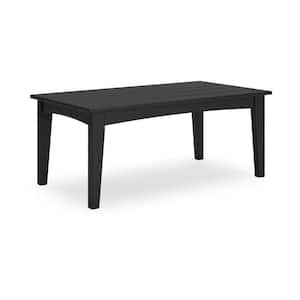 18.13 in. Black Rectangular Metal Outdoor Coffee Table