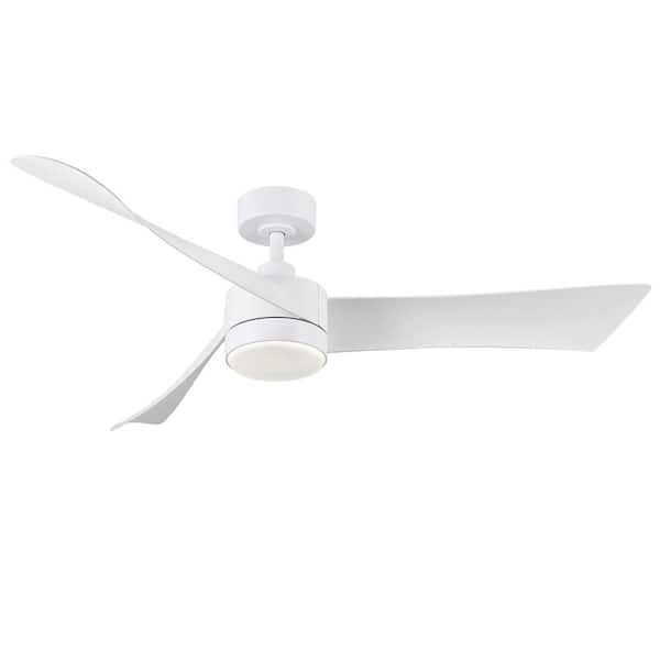 54 in. Integrated LED Indoor Matte White Ceiling Fan with 3000K-6500K Adjustable White Light Kit and Remote Control