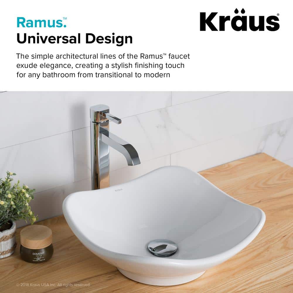 Sleek Satin Nickel Single Lever Vessel Faucet in Chrome