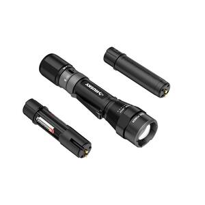 1200 Lumens Dual Power LED Rechargeable Focusing Flashlight with Rechargeable Battery and USB-C Cable Included