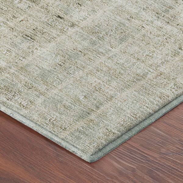 Mayfield Premium Machine Washable Abstract AMF2240 Aloe 8 ft. x 10 ft. Area Rug