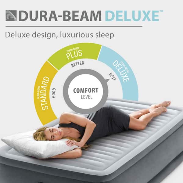 Intex Comfort Deluxe Dura-Beam Plush Airbed Mattress with Built-In