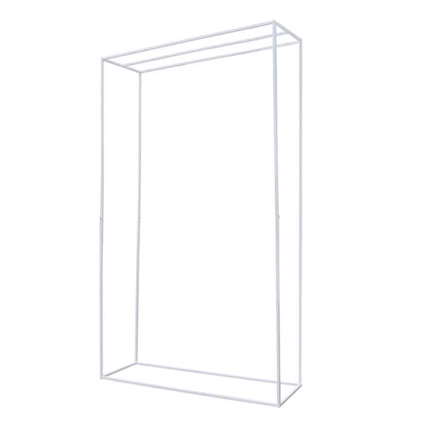 YIYIBYUS 110.2 in. x 63.8 in. Rectangle Metal Wedding Backdrop Stand Party Garden Climbing Plant Vines Arbor