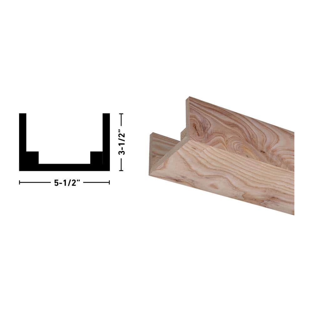 Rustic Unfinished Ash Wood U-Shaped Decorative Beam