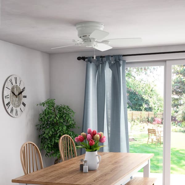 Low Profile 42 in. Indoor Snow White Ceiling Fan For Bedrooms