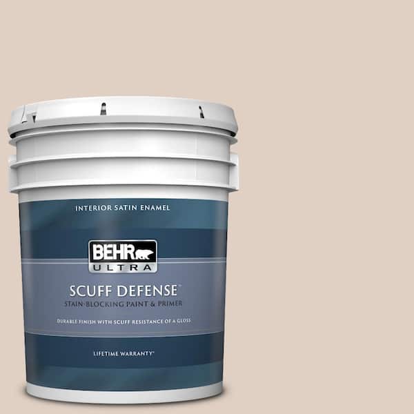 BEHR ULTRA 5 gal. #ICC-94 Brioche Extra Durable Satin Enamel Interior Paint & Primer