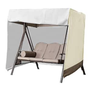 Waterproof Patio Furniture Cover Outdoor Anti-corrosion Silver-coated Patio Swing Cover Coffee, 86 in. x 49 in. x 67 in.