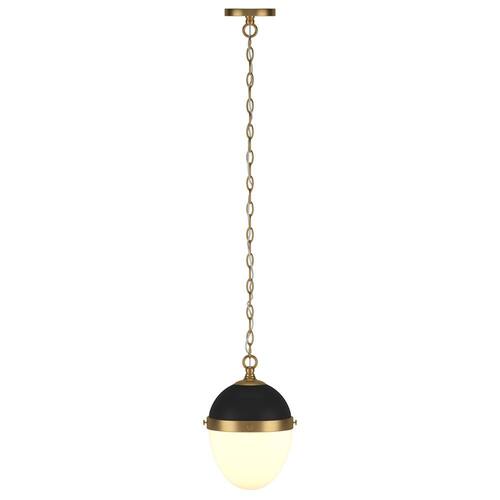 Aurelia 1-Light Blackened Bronze and Brass Globe Pendant Light