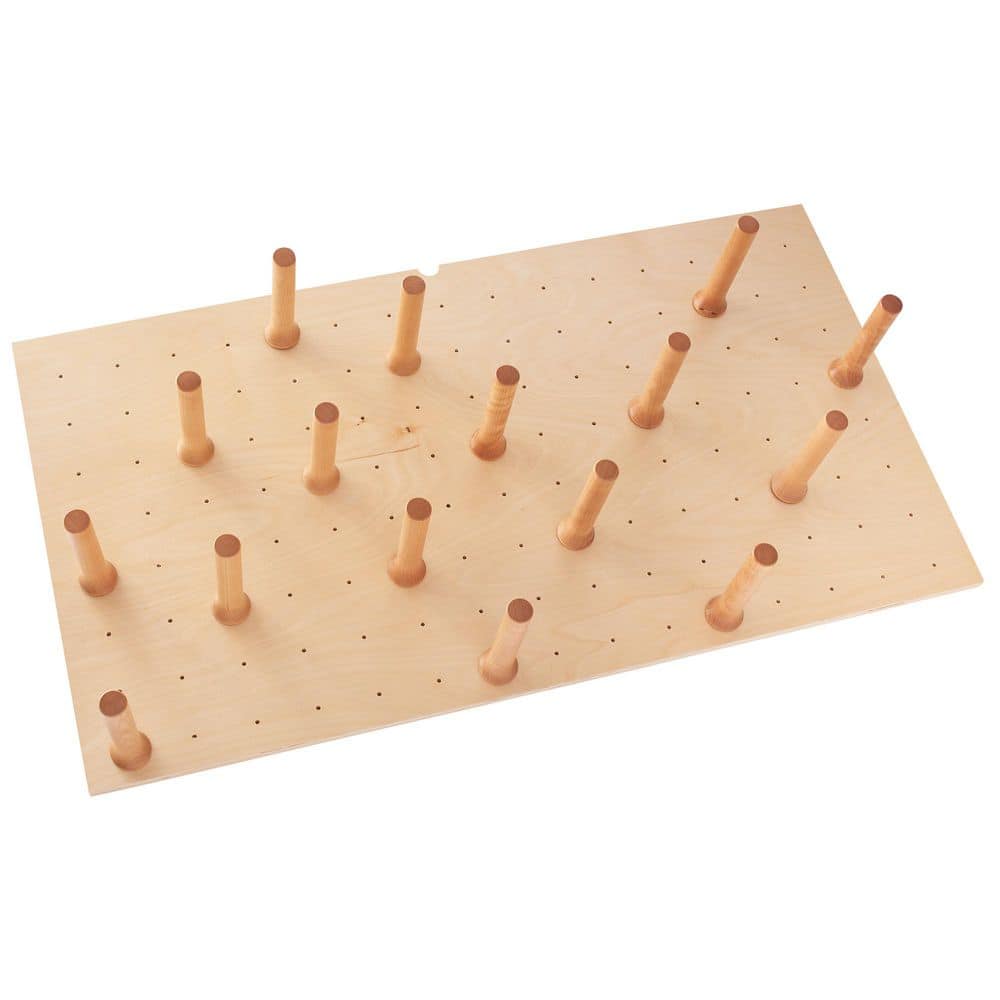 Natural Maple Wood Trimmable Pegboard Drawer Organizer with 16 Pegs