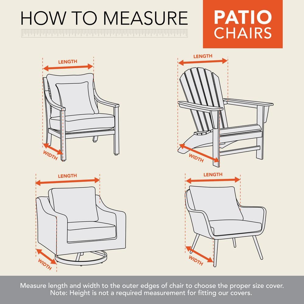 Gray and Beige Weather-Resistant Patio Chair Covers, 27" x 34" x 31", 2-Pack