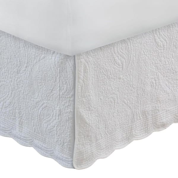18 in. White Queen Bed Skirt