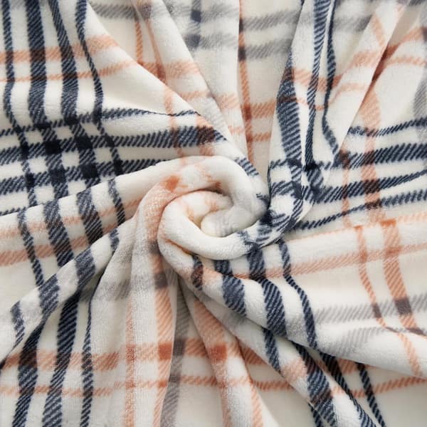 Camper Plaid Beige 50 in. 70 in. Plush Throw Blanket LBW021909 - The Home  Depot