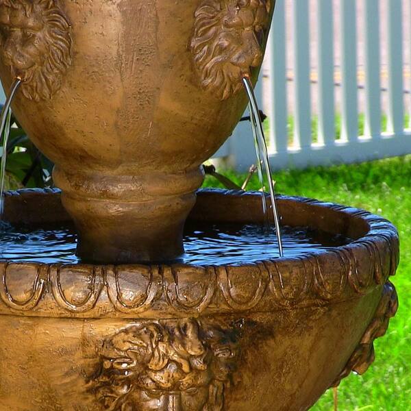 Sunnydaze 2 Tier Contemporary Lion Outdoor Water Fountain 41 Inch Tall for sale online 