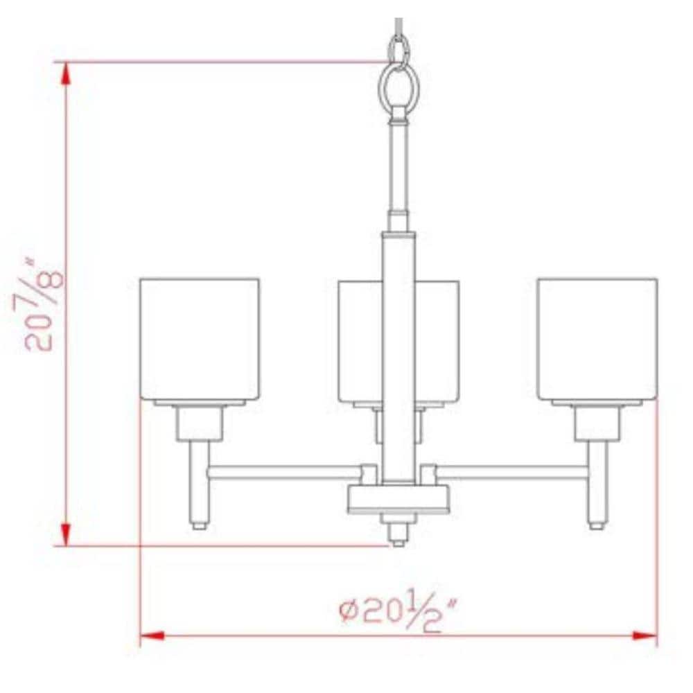 Aubrey Satin Nickel Mini 3-Light Chandelier with Frosted Glass