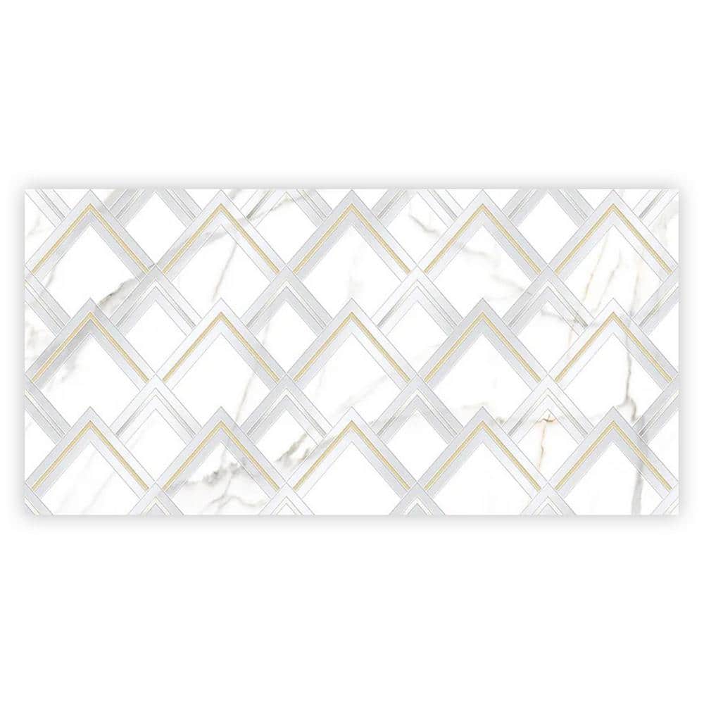 Strata 24 in. x 48 in. Polished White and Gold Porcelain Large Format Wall Tile (7.75 sq. ft./Case) - 1 Pack price history on PriceWatchPro
