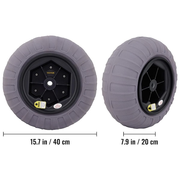 2-Pieces Beach Balloon Wheels 15.7 in. TPU Cart Sand Tires with Free A