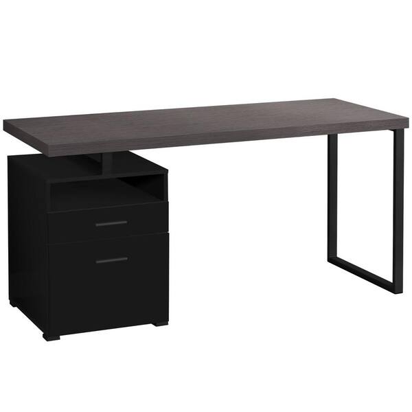 black desk with file drawers