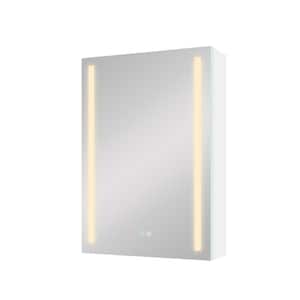 20 in. W x 30 in. H White Rectangular Aluminum Recessed or Surface Mount Medicine Cabinet with Mirror