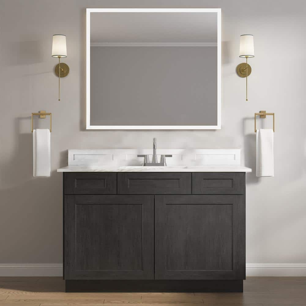 HOMLUX 2-Drawer 48 in. W x 21 in. D x 34.5 in. H Ready to Assemble Bath ...