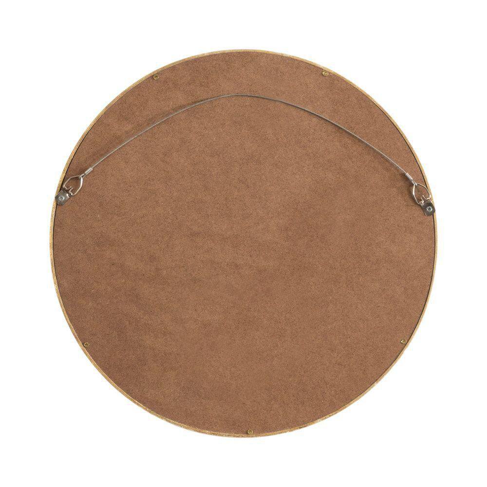 Gold Round Wood Frame Wall Mirror Set, 3-Piece