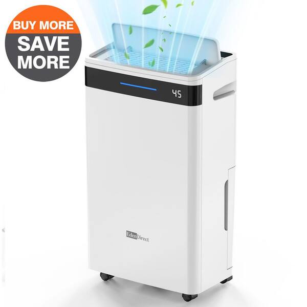 60 pt. 4500 sq. ft. Portable Dehumidifier for Basement in White, with Drain Hose, 6L Bucket, Continuous Run, Child Lock
