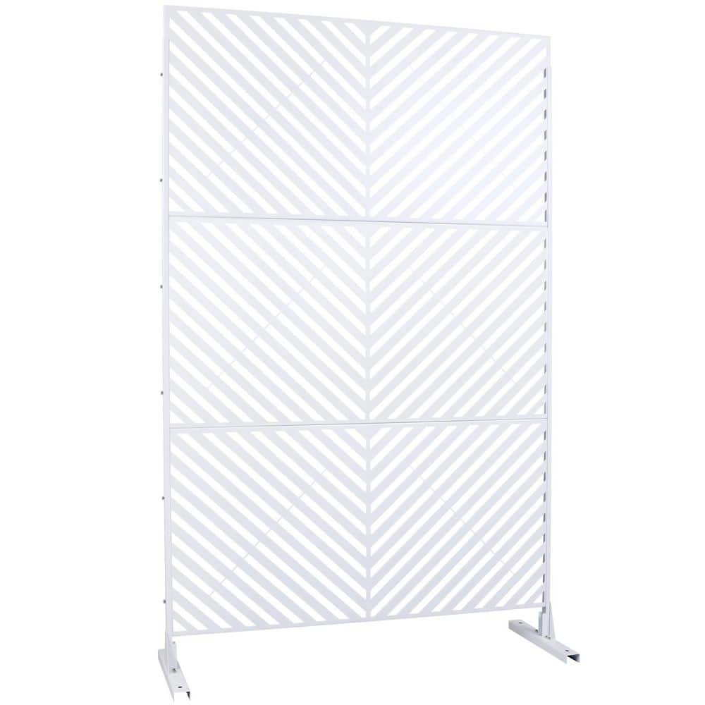 4ft. x 6.33ft. White Outdoor and Indoor Freestanding Metal Privacy Screen Fence Panels for Lawn Garden (not Composite) price history on PriceWatchPro