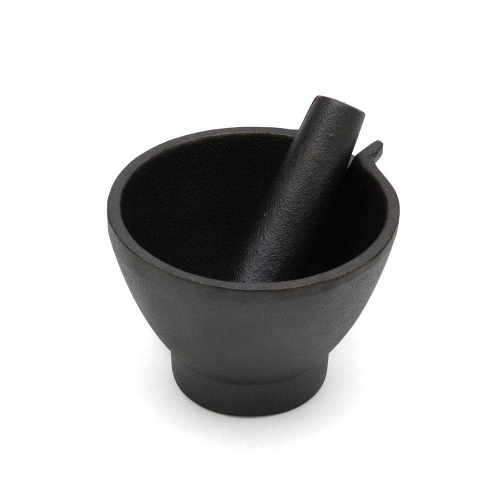 Fox Run 1-Piece Black Cast Iron Mortar and Pestle 3861 - The Home