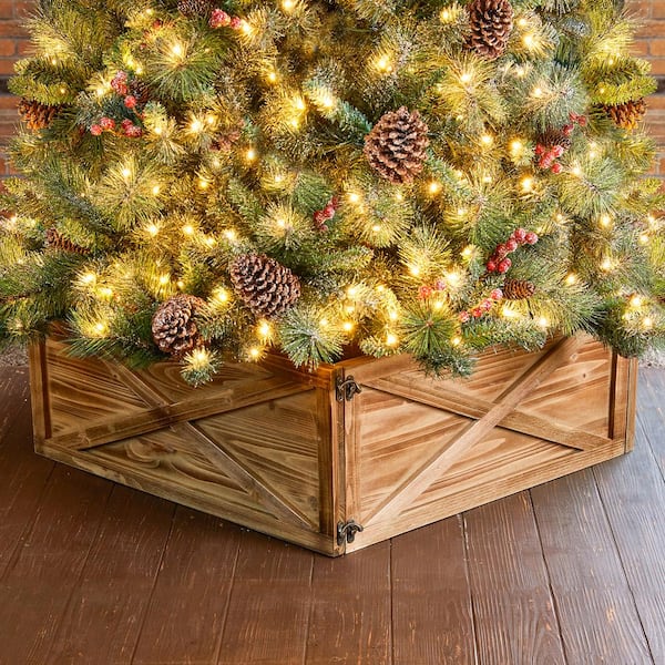 10.98 in .H x 26 in. D Natural Wooden Brown Tree Collar (KD)