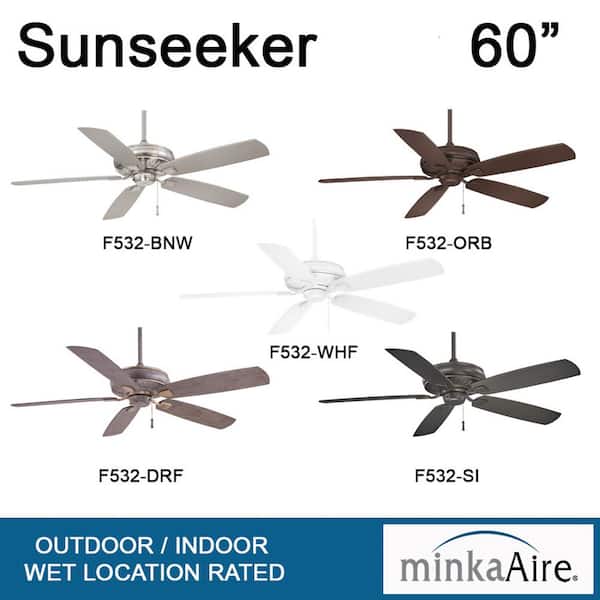 MINKA-AIRE Sunseeker 60 in. Indoor/Outdoor Driftwood Ceiling Fan