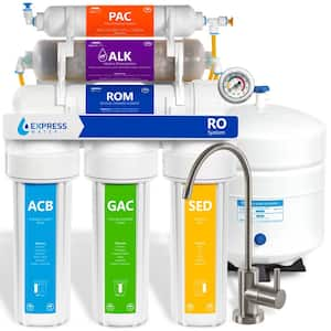 Reverse Osmosis Alkaline Water Filtration System - 10 Stage RO Water Filter with Faucet and Tank - 100 GPD