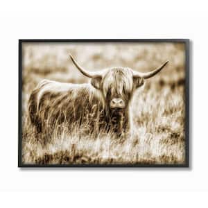 11 in. x 14 in. "Vintage Cow In Pasture Photo" by Villager Jim Framed Wall Art